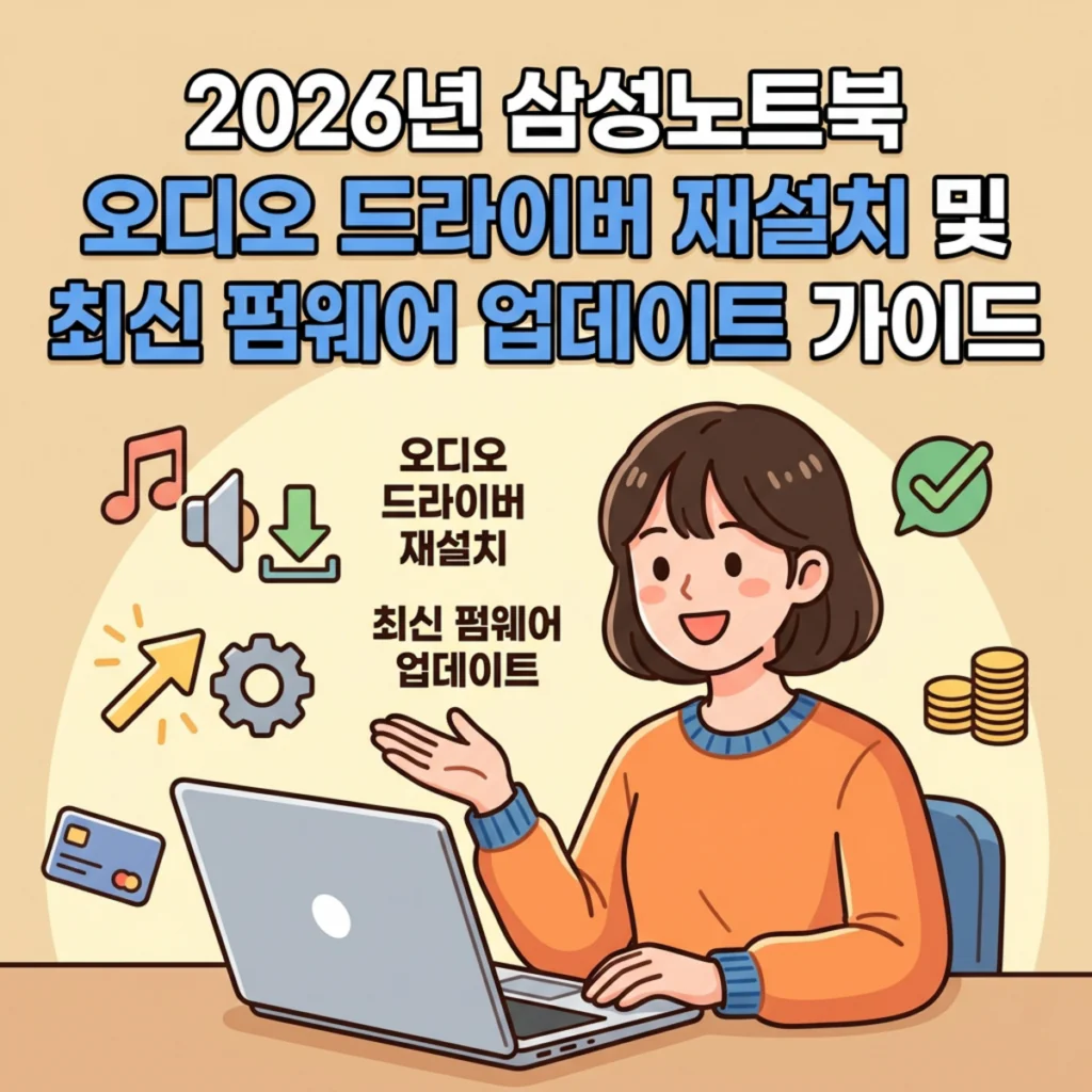 2026년 삼성노트북 오디오 드라이버 재설치 및 최신 펌웨어 업데이트 가이드