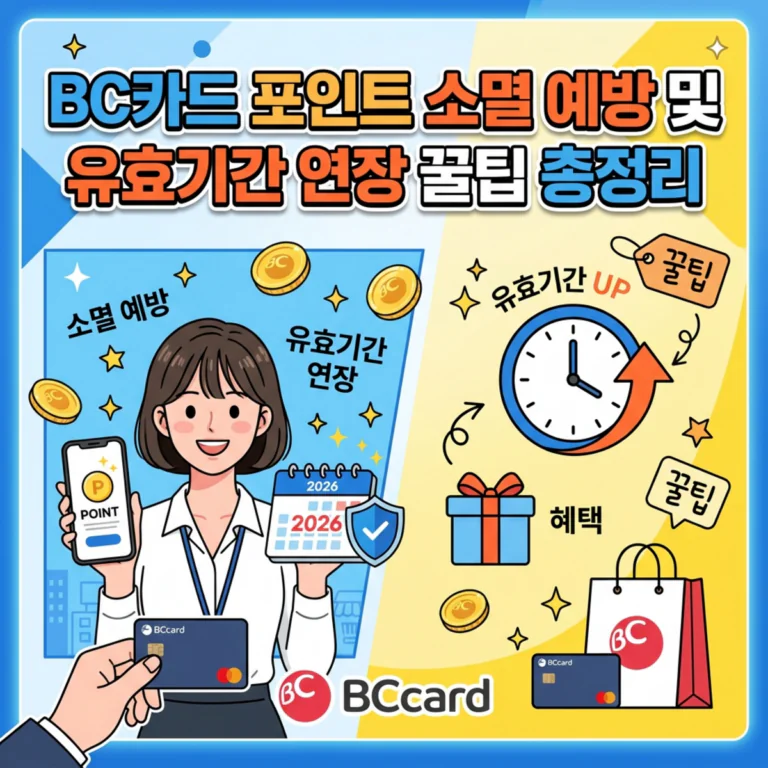 BC카드 포인트 소멸 예방 및 유효기간 연장 꿀팁 총정리