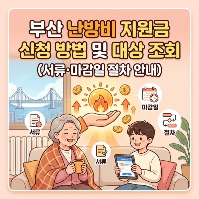 부산 난방비 지원금 신청 방법 및 대상 조회 (서류·마감일 절차 안내)