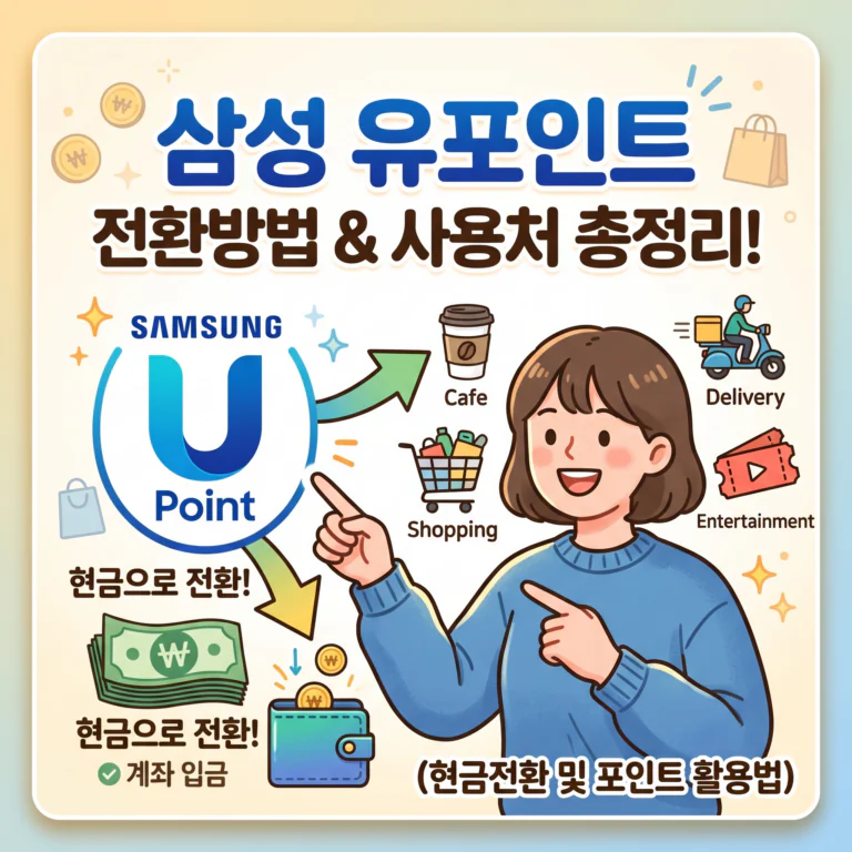 삼성 유포인트 사용방법 및 사용처 총정리 (현금전환 및 포인트 전환법)