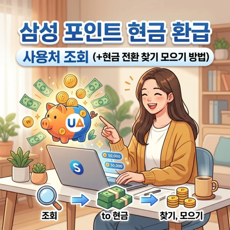 삼성 포인트 현금 환급 사용처 조회(+현금 전환 찾기 모으기 방법)