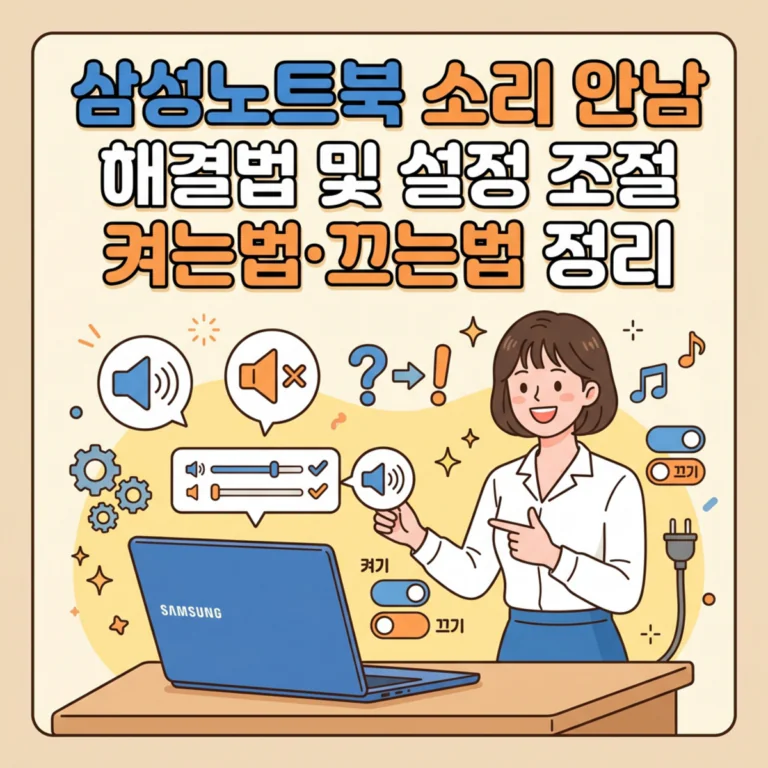 삼성노트북 소리 안남 해결법 및 설정 조절 켜는법·끄는법 정리