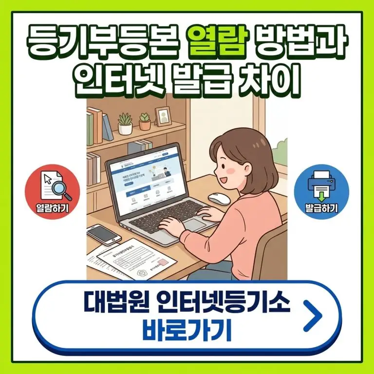 등기부등본 열람 방법과 인터넷 발급 차이, 인터넷등기소 신청 절차