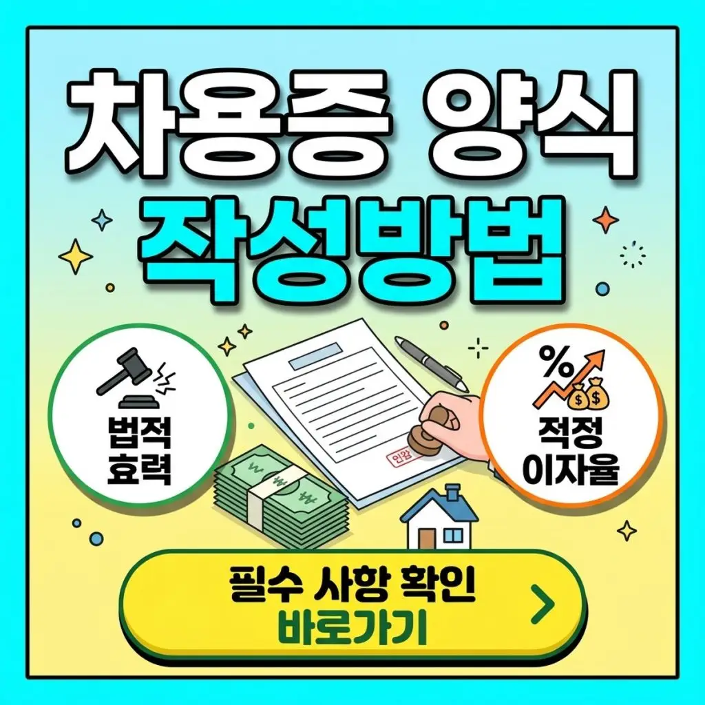 차용증 양식 작성방법 (법적 효력·적정 이자율·필수 기재사항) 대표 이미지